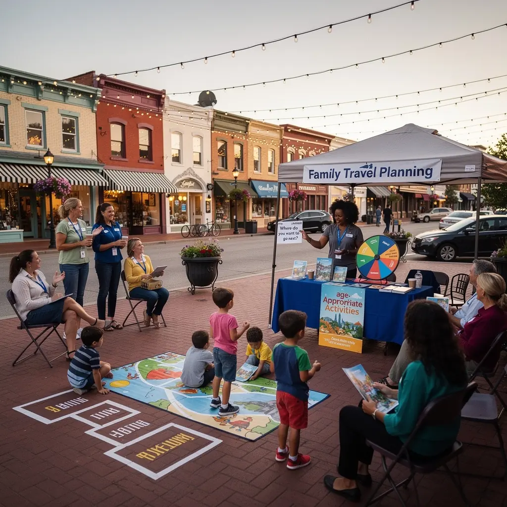 Widok na rodzinę zwiedzającą muzeum, z łatwym dostępem dla wózków.